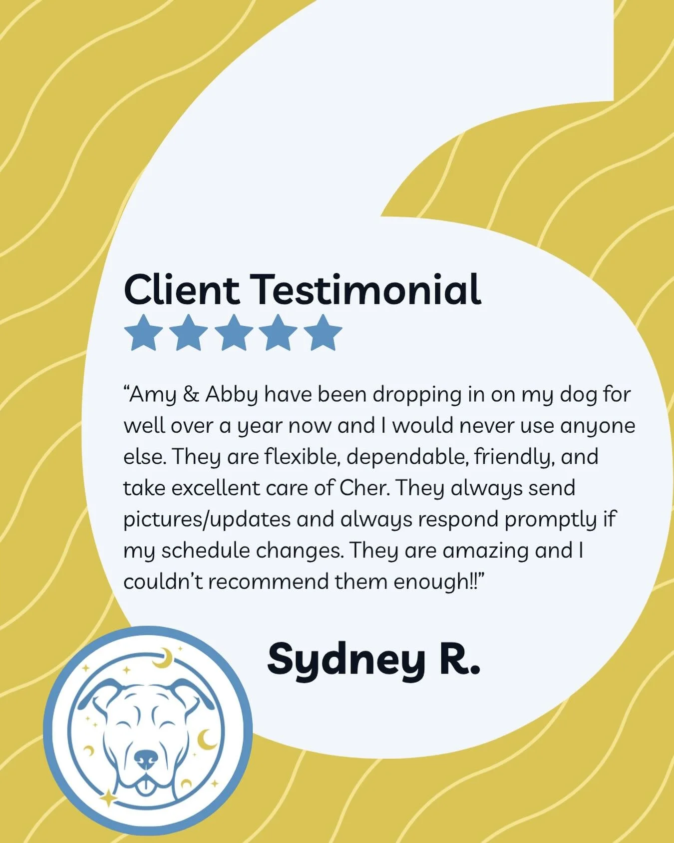 Thank you so much, Sydney! 

We absolutely love when we get the chance to see Cher 😍

If you&rsquo;re looking for dog sitters, you can trust and get updates from send us a message or give us a call to book today!

#petsitter #petsittingmemphis #memp