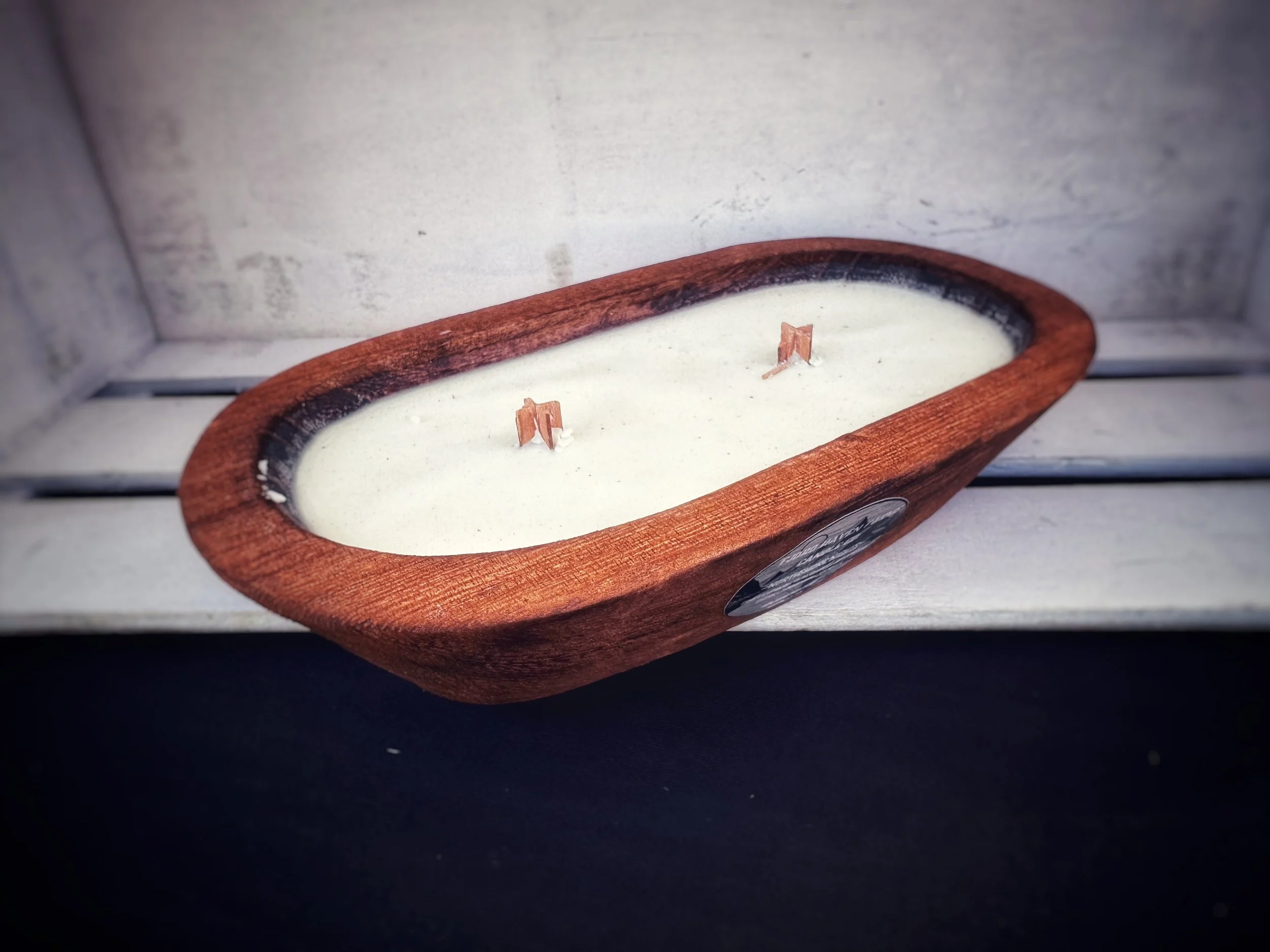 10. oz Wood Wick Dough Bowl Candle