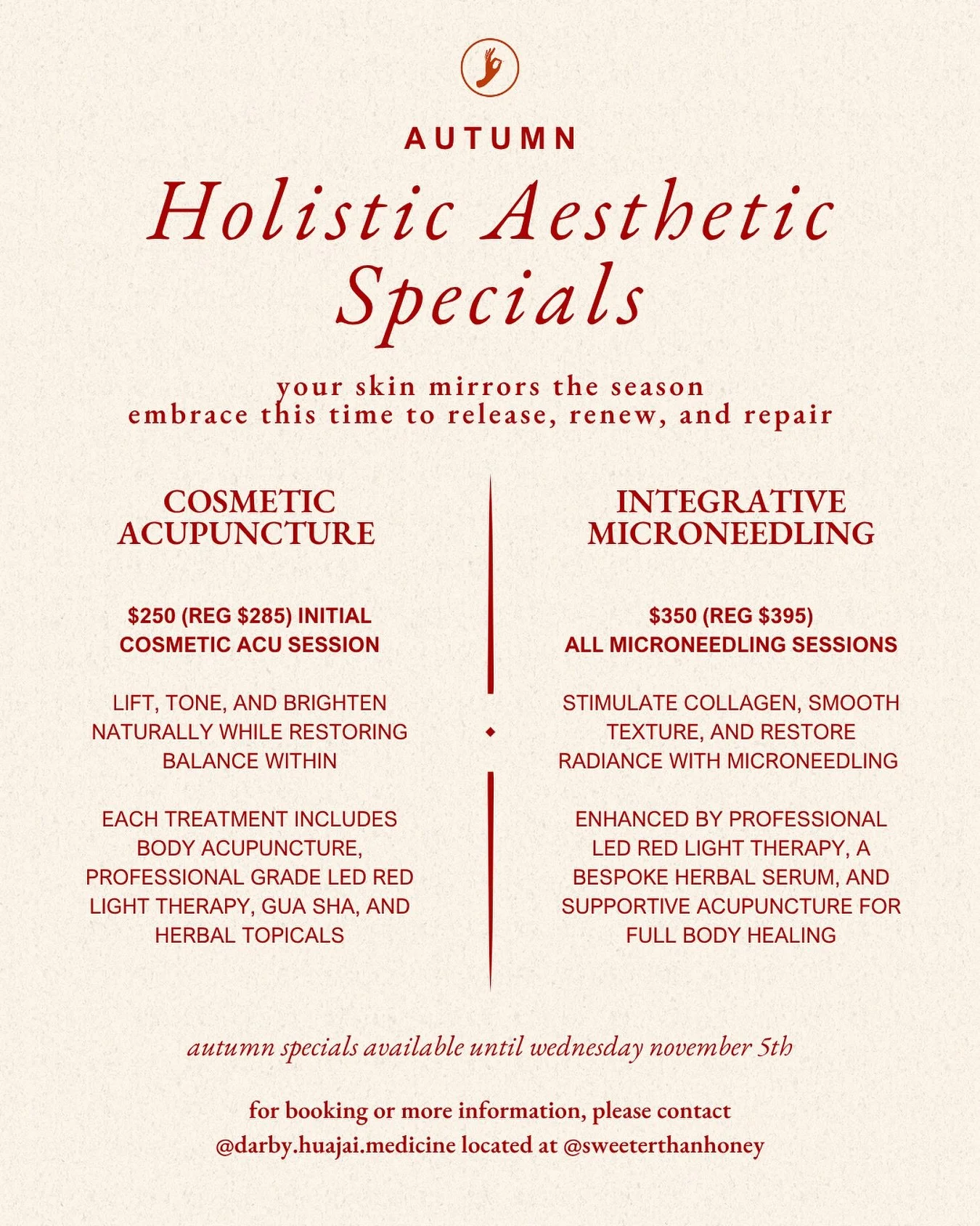 Autumn skin reset 🍂🎃✨ Autumn is our energetic invitation to let go and renew, governed by the Lung and Large Intestine ~ the organs that also rule your skin. As the air cools and dryness increases, it&rsquo;s the perfect time to nourish your skin f