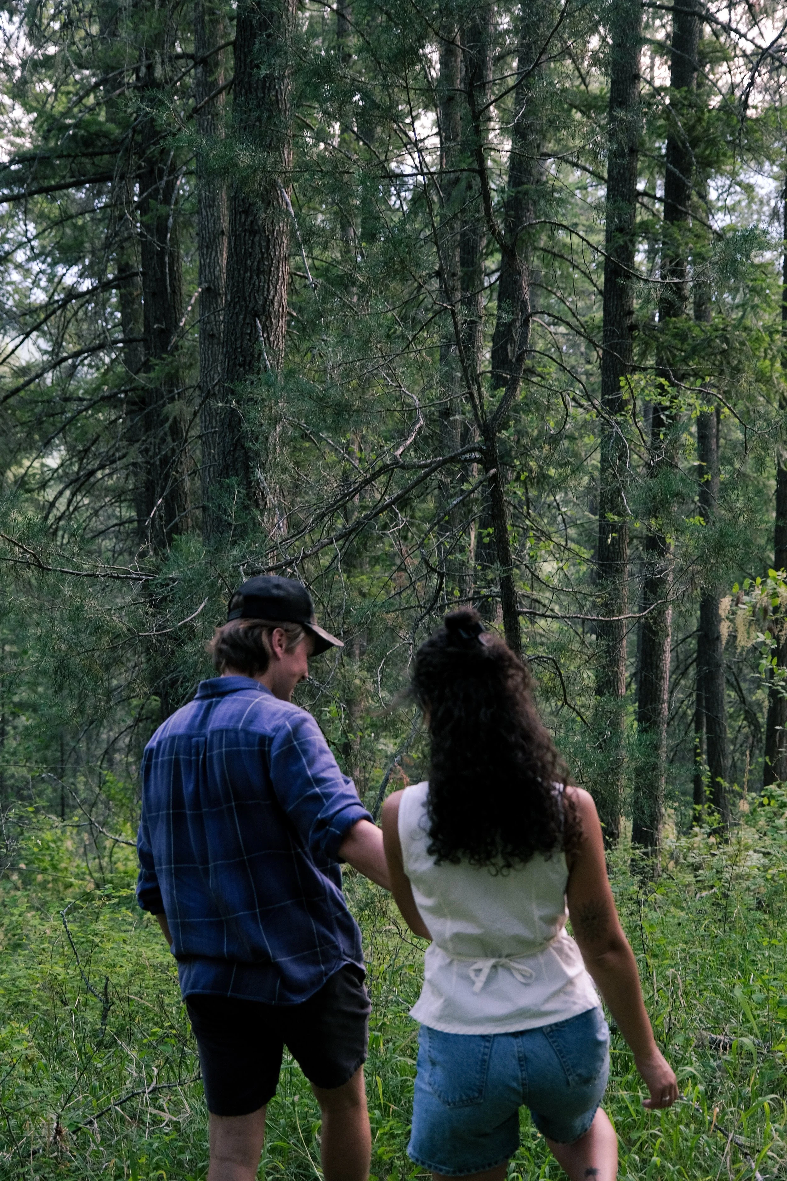 Couple in woodland photoshoot