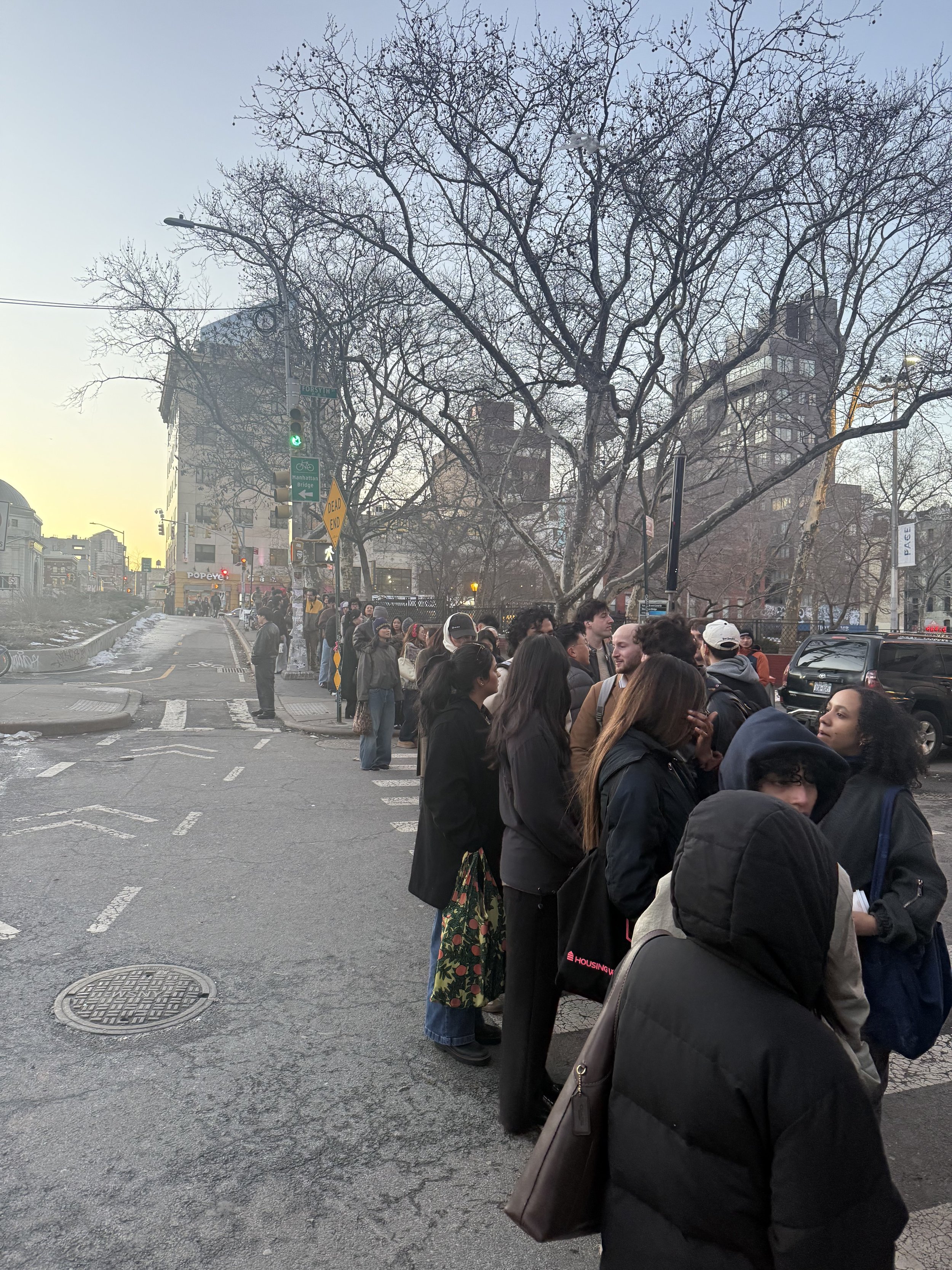 the line outside