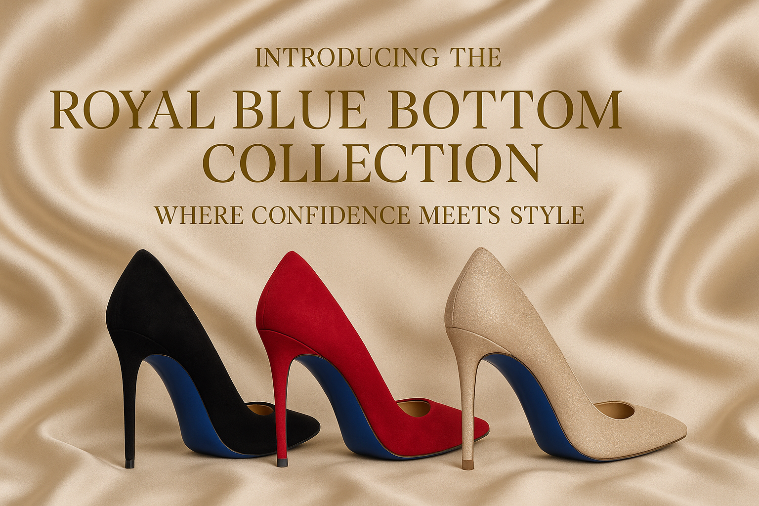 Royal Blue Bottom Stiletto Heels - Classic Black