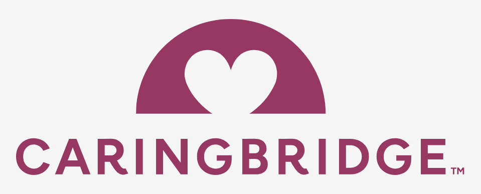 Logo of CaringBridge with a heart inside a semi-circular shape above the word 'CaringBridge'.