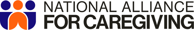 National Alliance for Caregiving logo featuring three stylized human figures in orange and purple above the organization name.