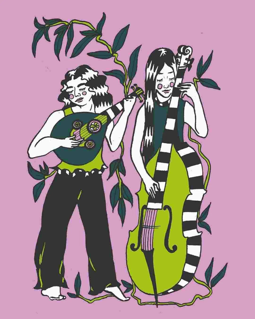 Oud, Double Bass (IR, BG)
-
Avin Ahmadi & Victoria Kirilova are a Vienna-based duo bringing oud and double bass into dialogue through original compositions and improvisation. Avin Ahmadi is an Iranian oud player, vocalist, and composer whose work dra