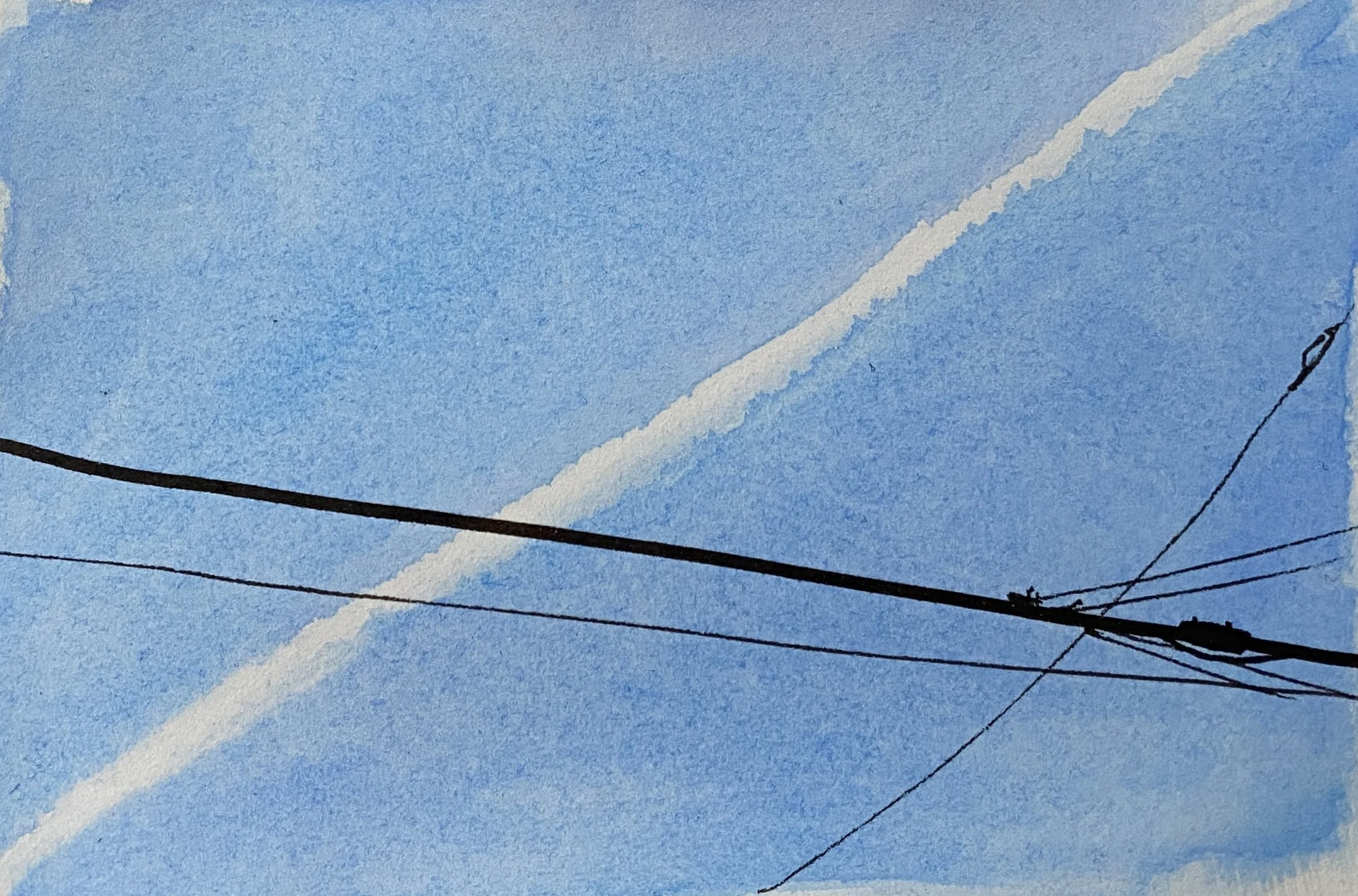 Power lines, Fading Contrail, Infinity
