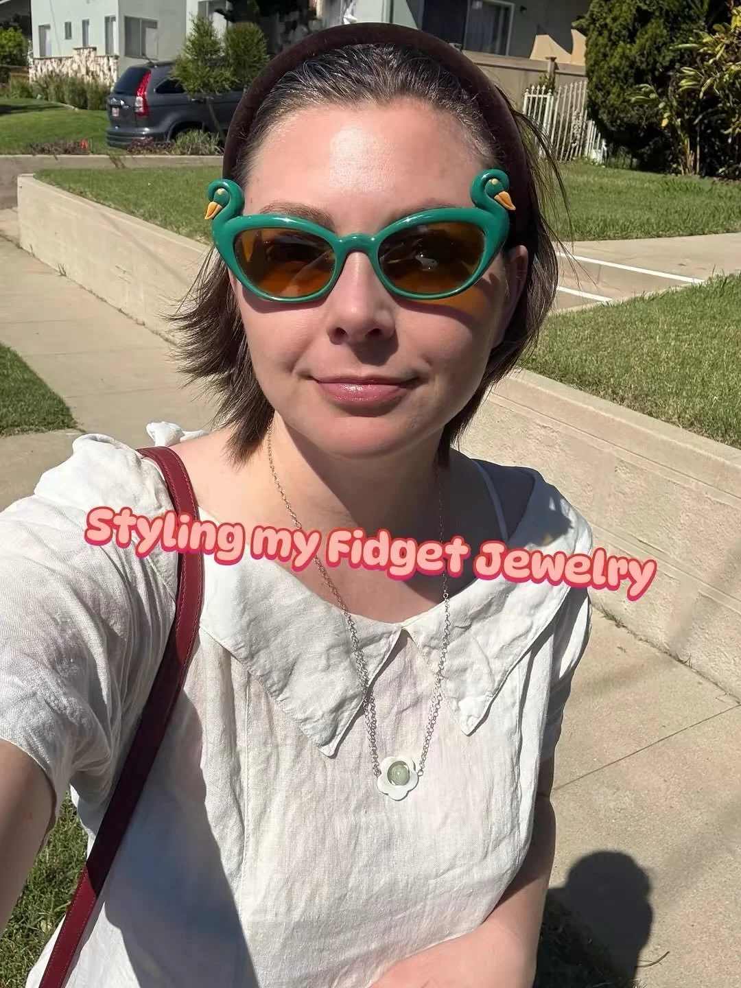 I&rsquo;ve searched a lot for fidget jewelry that matches my style and it&rsquo;s hard to find. I love my flower charm fidget necklace made from sterling silver and gemstone beads 🥰 it&rsquo;s very hot this week in Los Angeles and here is how I styl