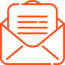 Outline of an envelope with a letter inside