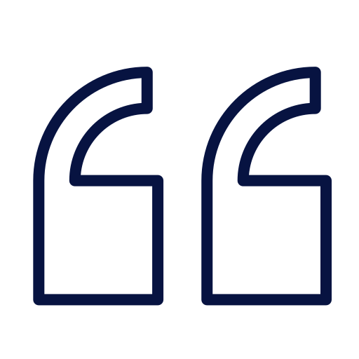 Illustration of large dark blue quotation marks on a black background.