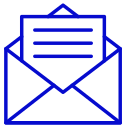 Outline icon of an envelope with a letter inside