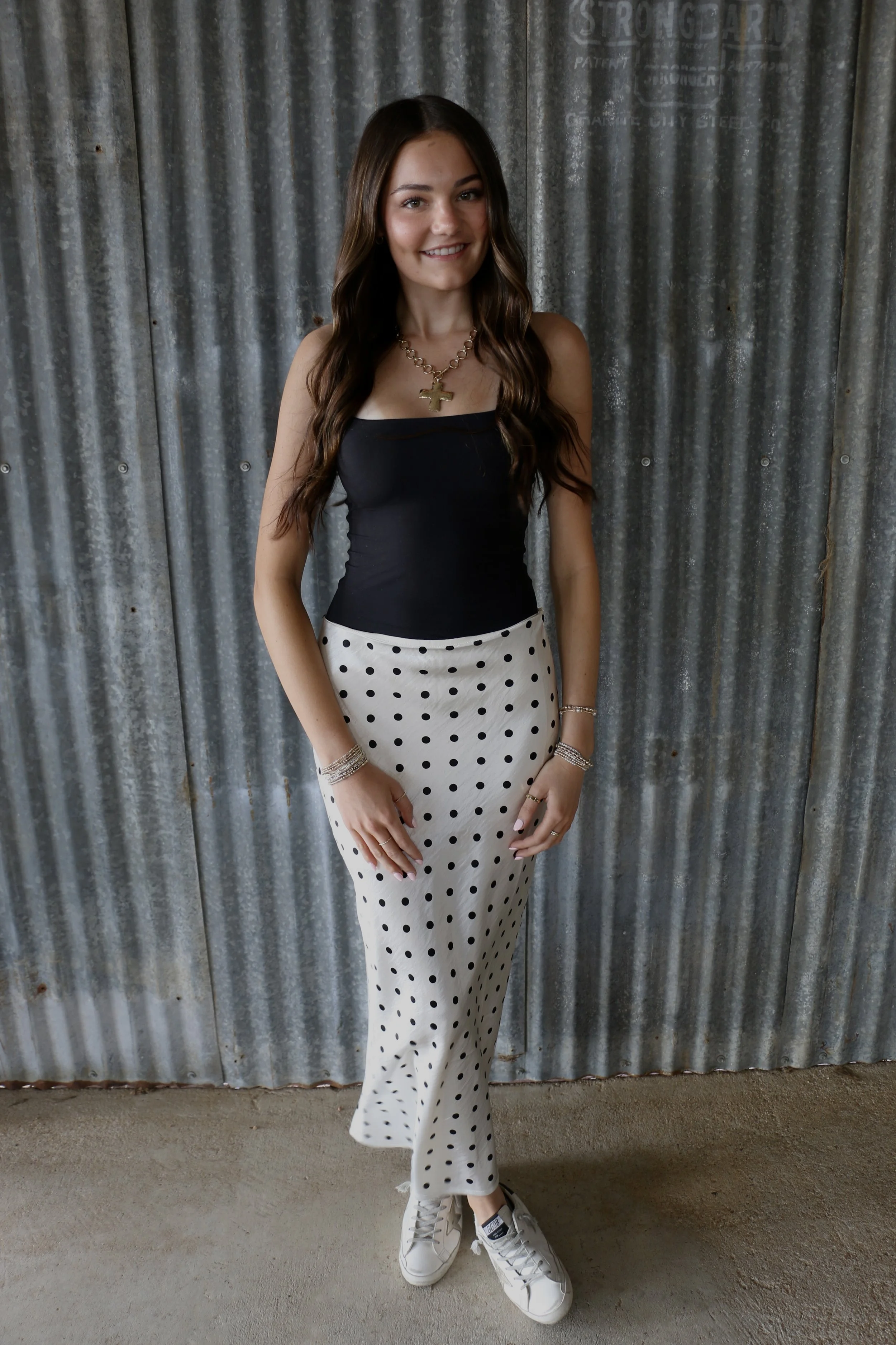 Polka dot maxi skirt