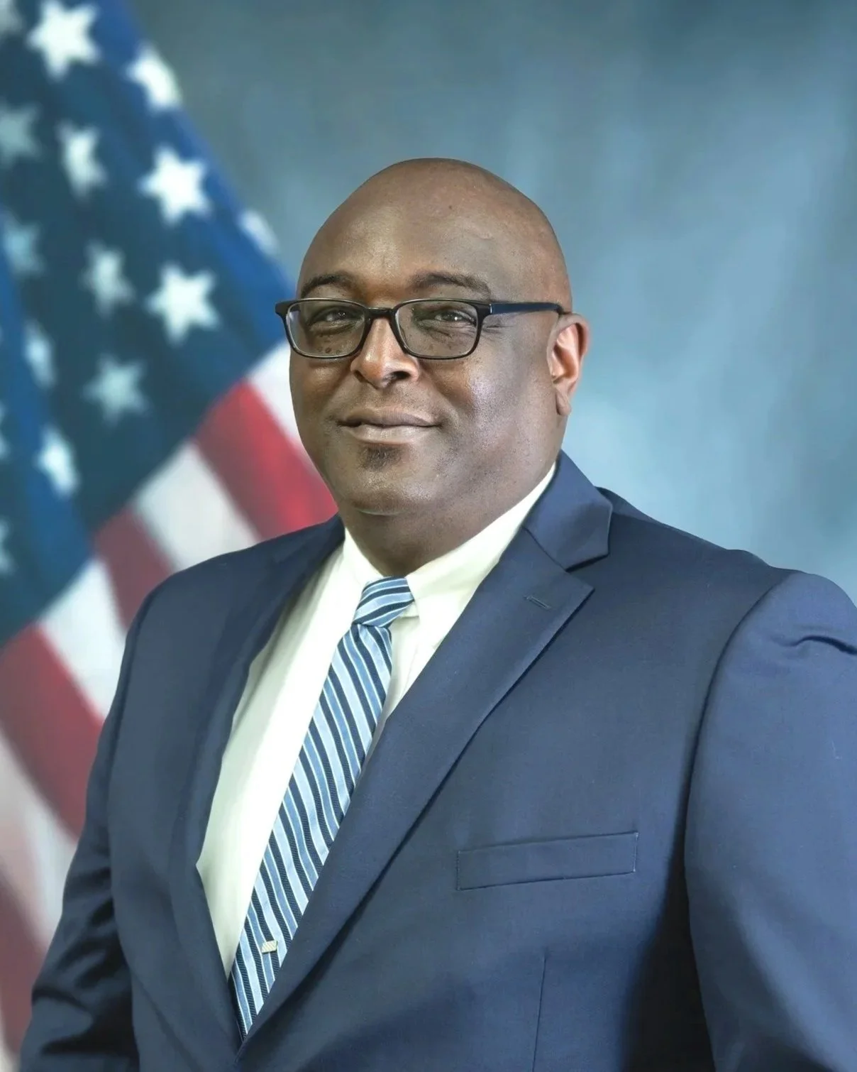Freddie Evans, Greene County Habitat for Humanity Board Director, and Greensboro Police Detective, part of the Baynes Creek development team.