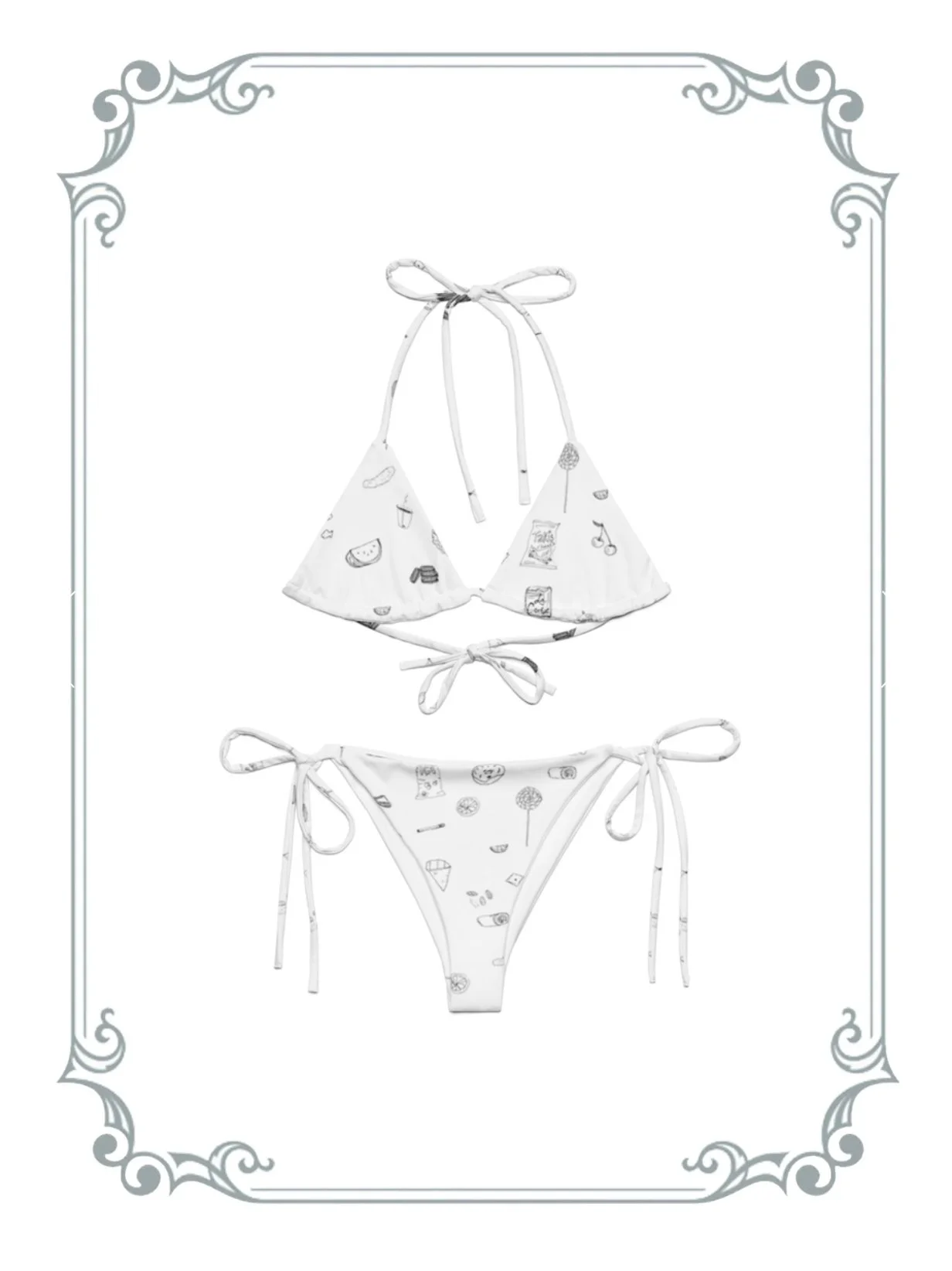 bodega snax bikini, made from recycled materials