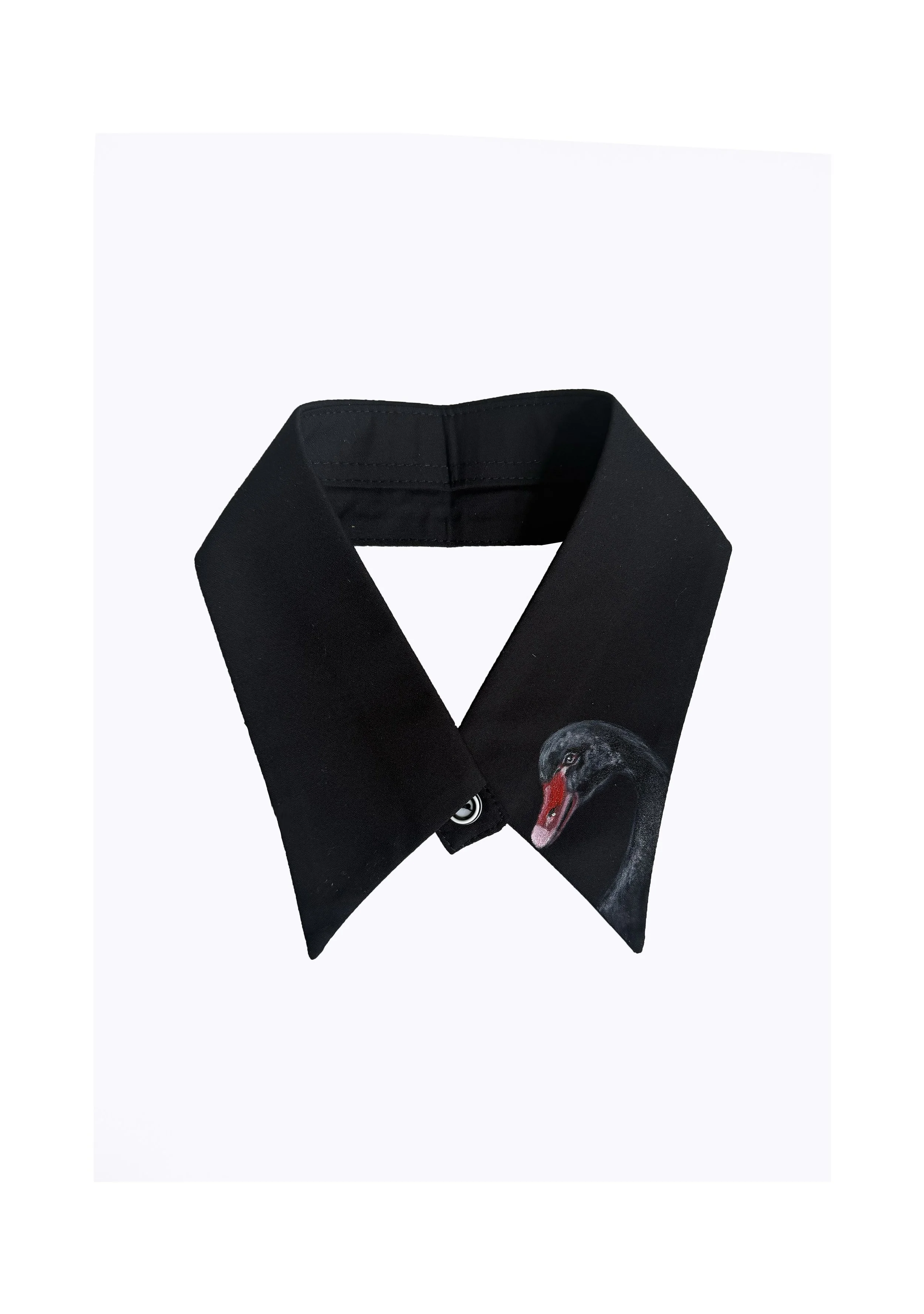 black swan collar, hand-painted