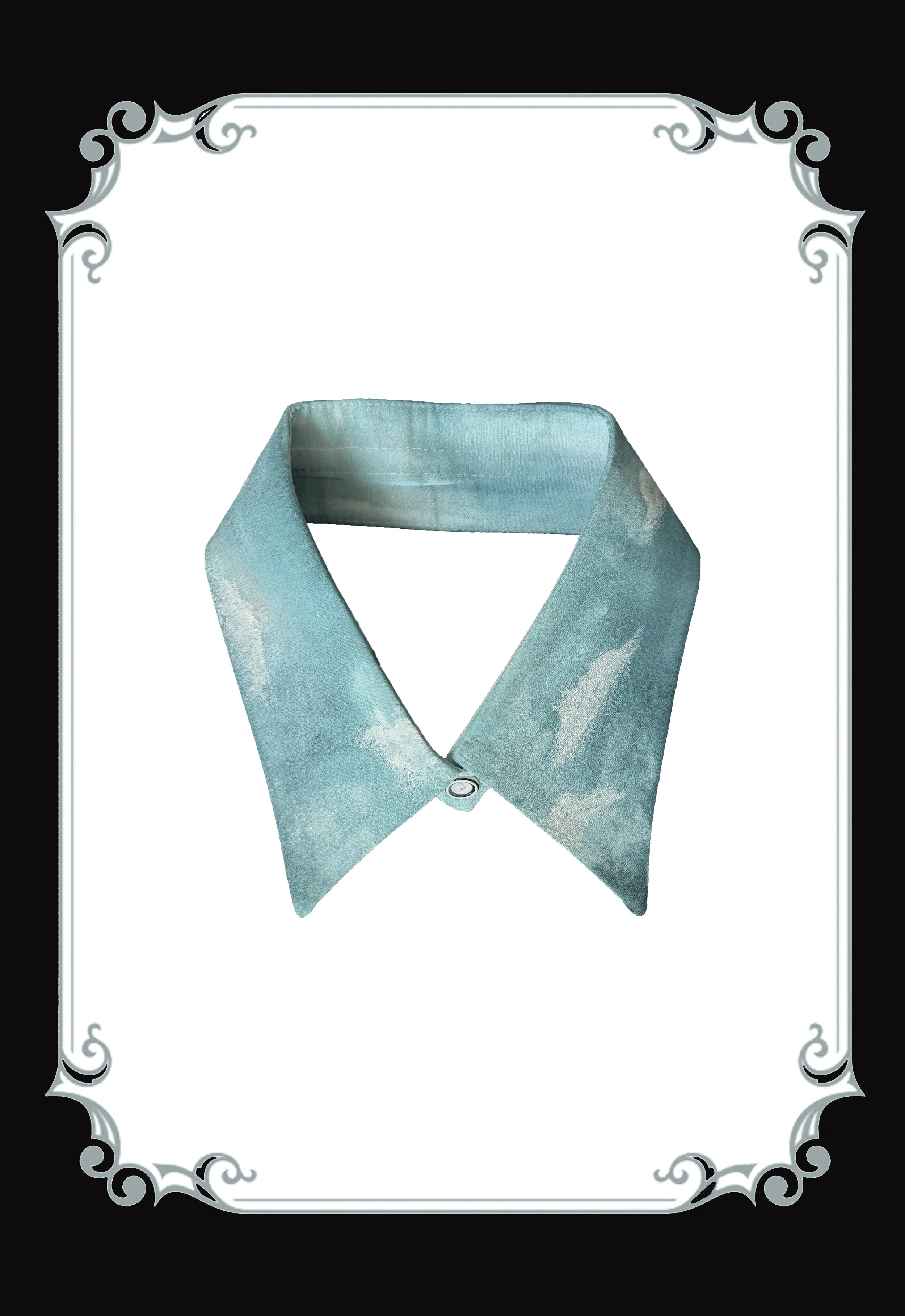 sky blue cloud collar, hand-painted