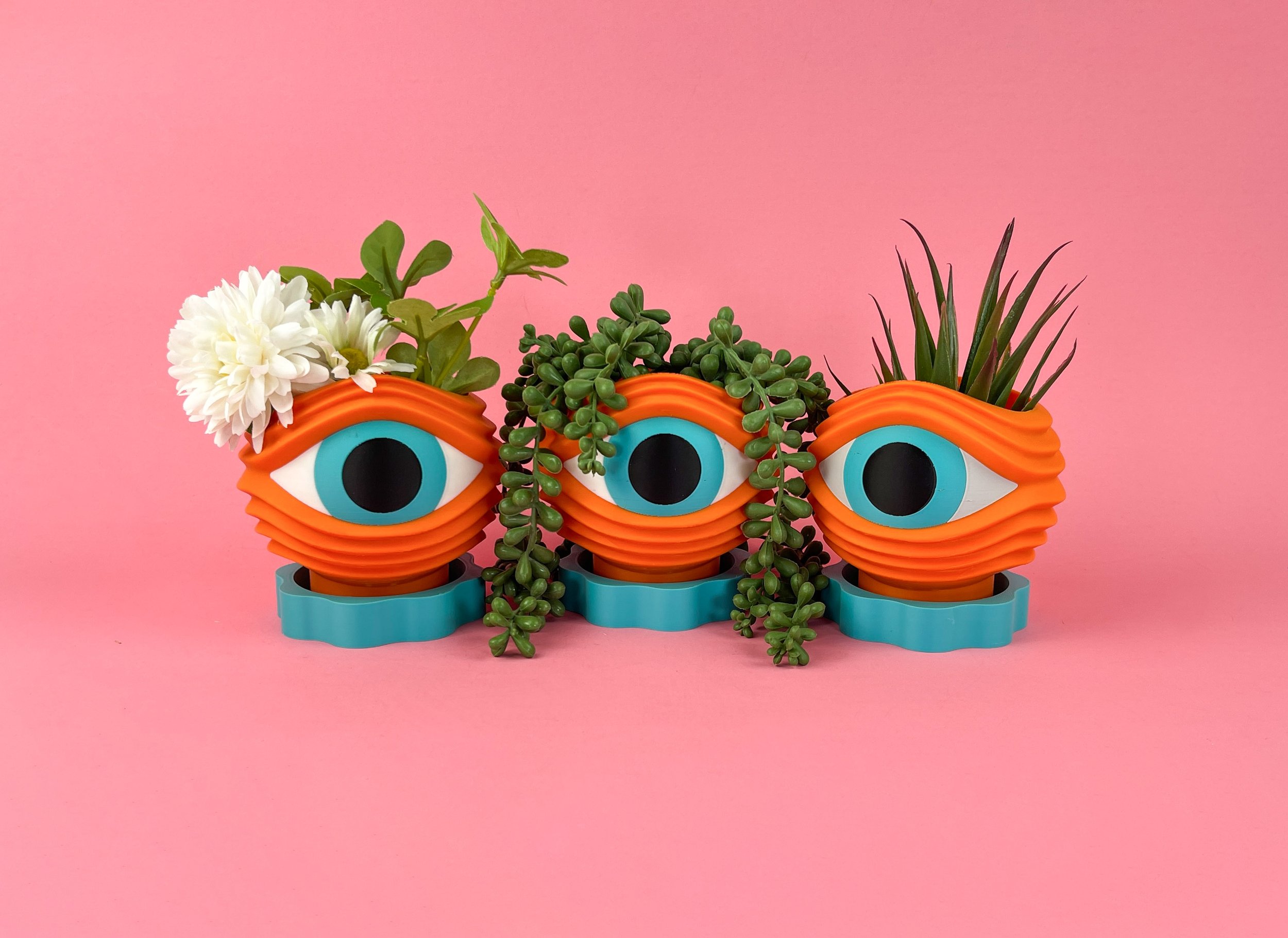 Orange Alien Eyeball Planter