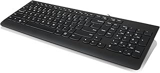 Black computer keyboard with white lettering.
