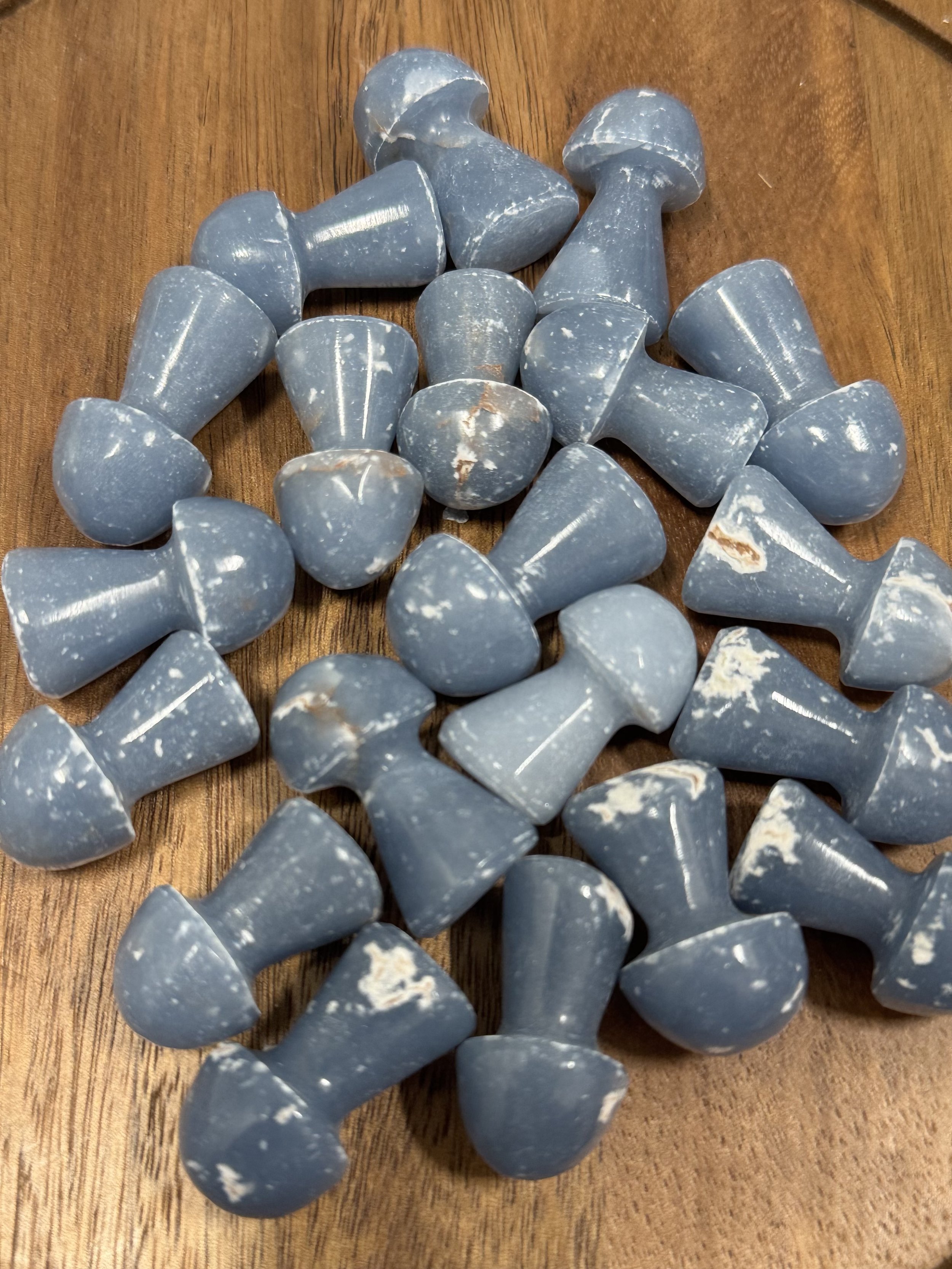 Small Angelite Crystal Mushrooms