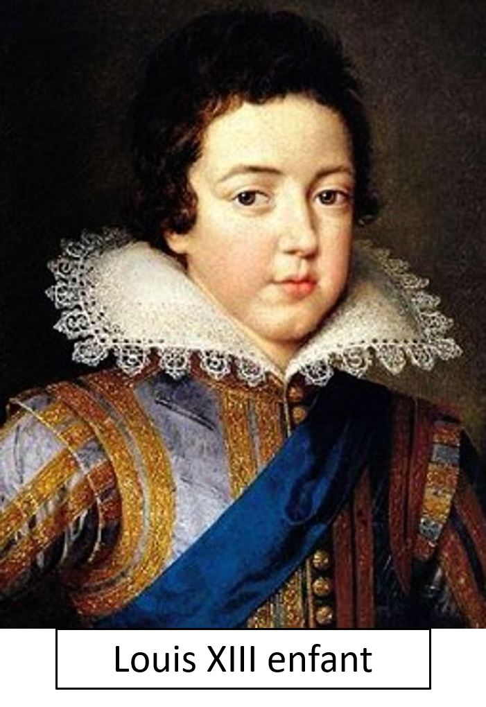 Portrait of a young boy dressed in historical royal attire with a lace collar and ornate clothing.