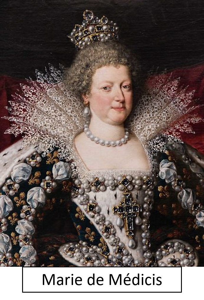 A portrait of Queen Elizabeth I wearing elaborate jewelry and a richly decorated gown with lace, pearls, and ornate details, topped with a crown.