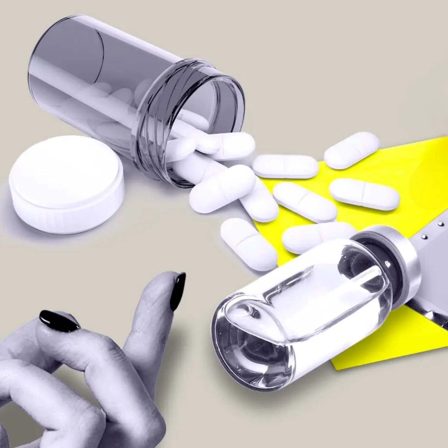 Spilled White Pills and Glass of Water Against Bright Backdrop.jpg