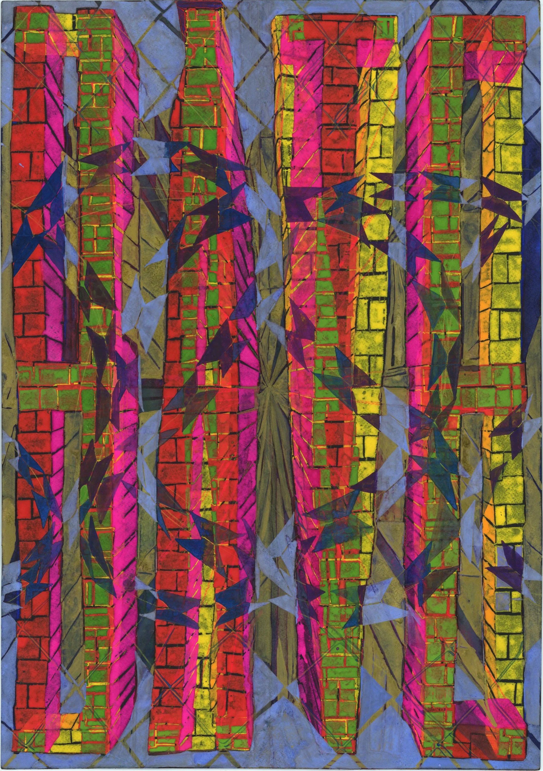 Possessed, 2025
poster paint and gouache on paper
30x22 inches