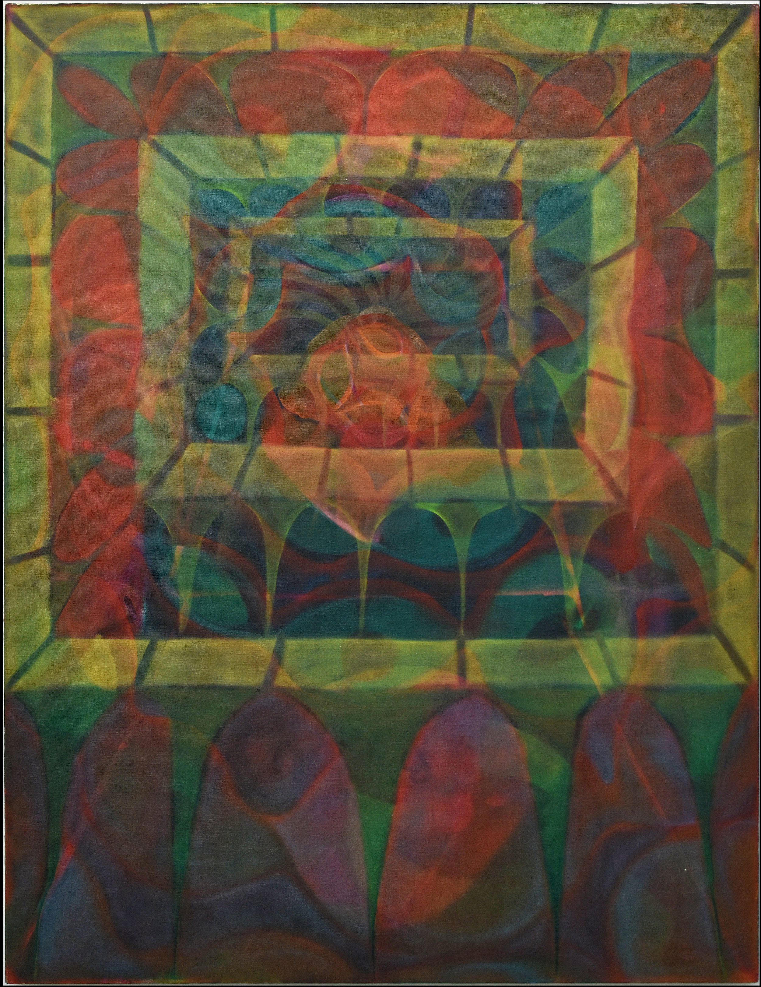 Gossip Diviner, 2024, oil on linen, 48x37 inches