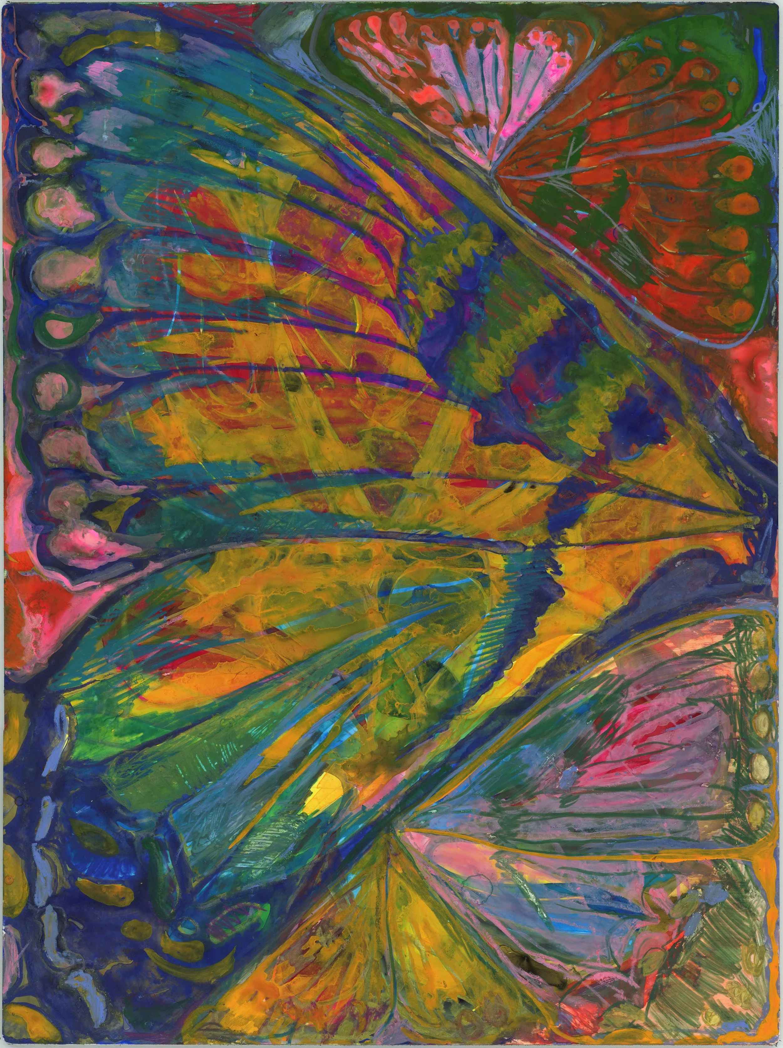 Resilience of Migration, 2026
crayon and gouache on yupo, 20x16 inches