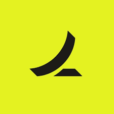Black abstract shape resembling a nose and mouth on a yellow background.