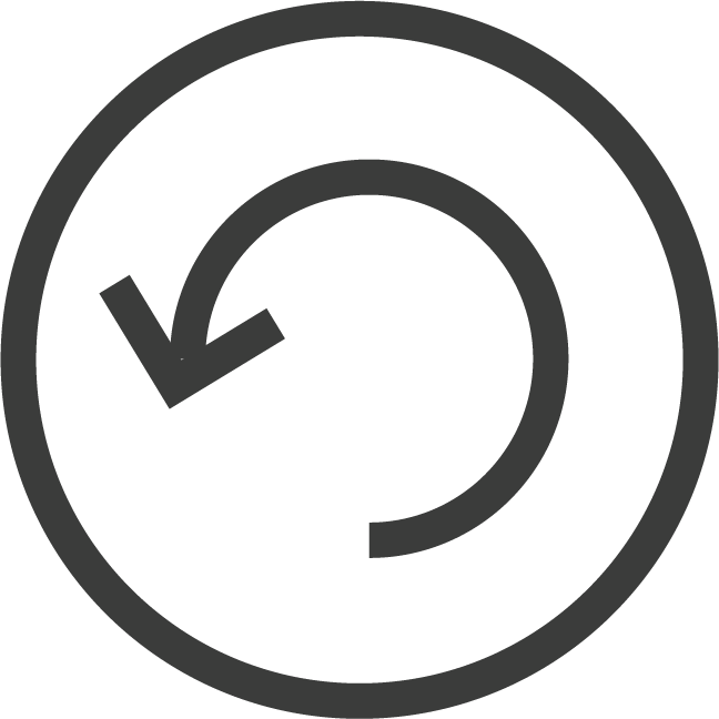 backwards arrow icon representing reactive financial advise