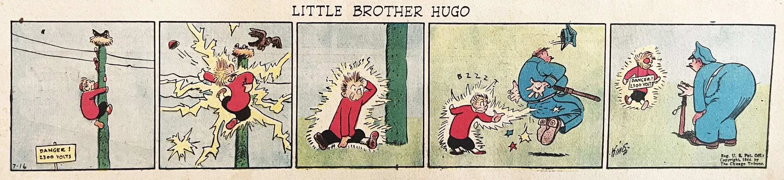 Little Brother Hugo comic strip by Frank King.