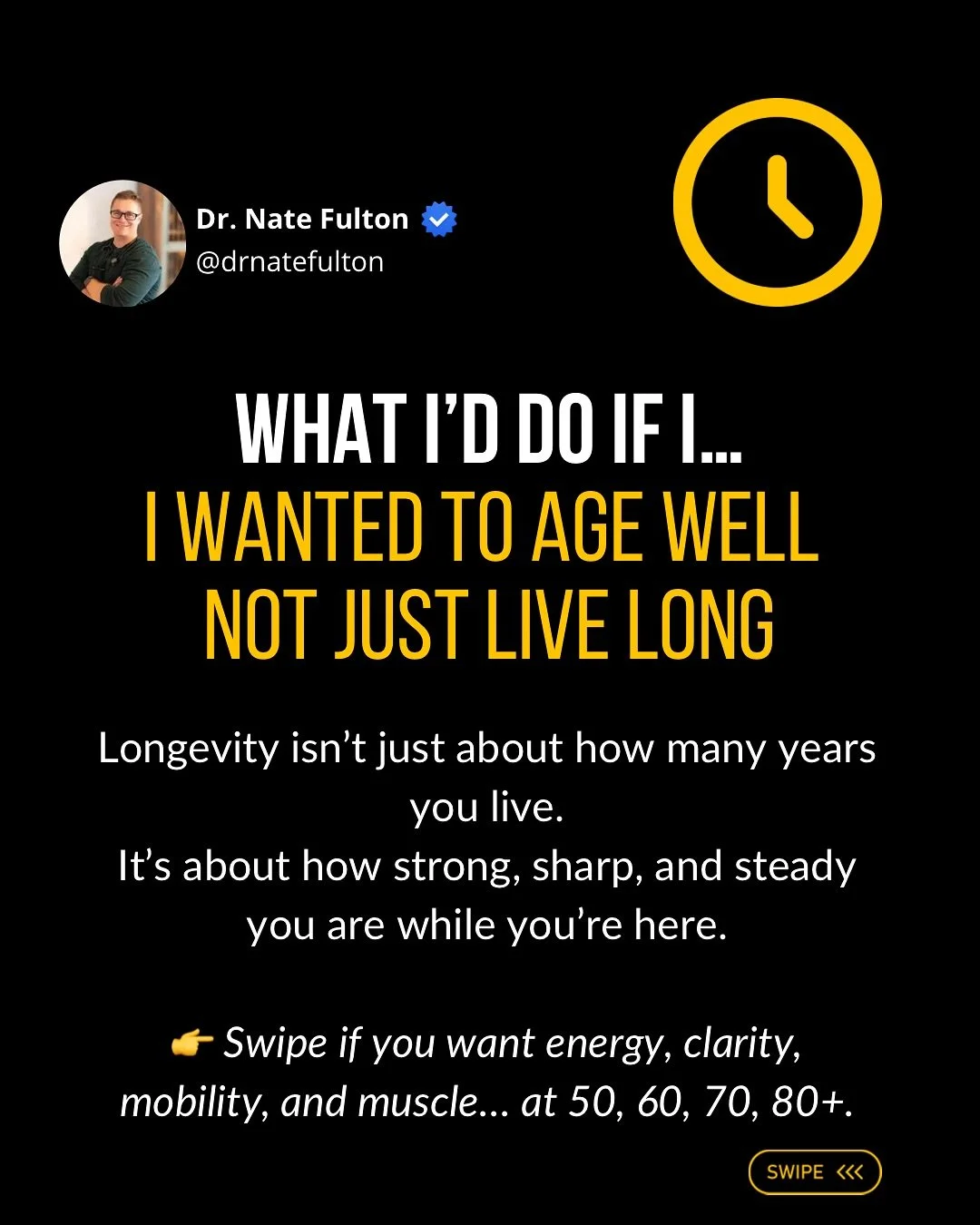 You&rsquo;re not just trying to live longer, 
You want to feel strong, sharp, and steady while you&rsquo;re here.

Most people think aging means:
More meds. Less muscle. Brain fog. No libido. 🧓🏼🚶&zwj;♀️
But that&rsquo;s not &ldquo;just getting old