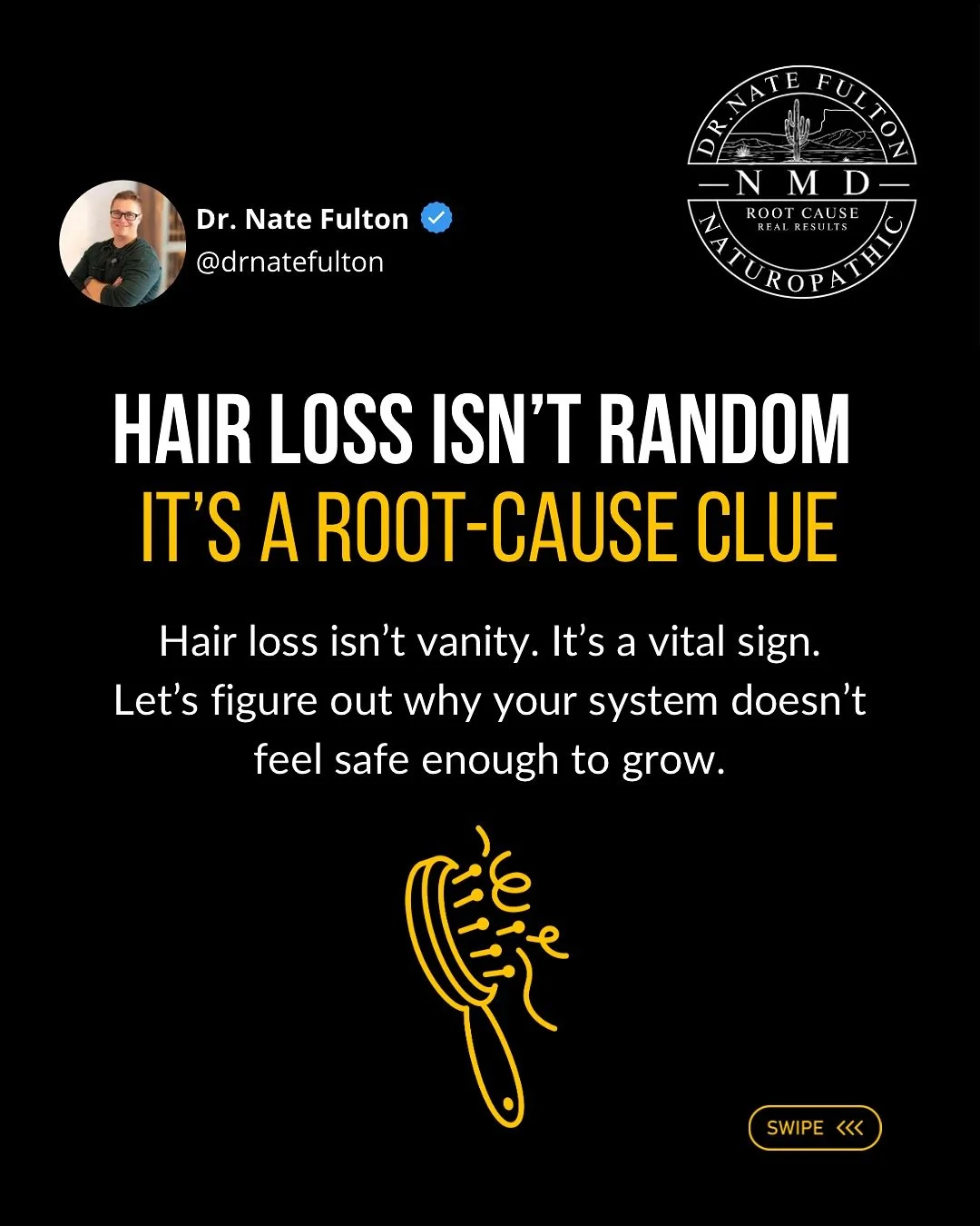 If your hair is falling out, and you&rsquo;re still blaming biotin&hellip;
You&rsquo;re missing the point.
⁣
Hair loss is not a vanity issue, it&rsquo;s a survival response.
🧠 Your body is saying: &ldquo;I don&rsquo;t feel safe enough to grow right 