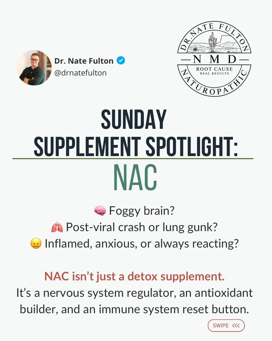 If your body&rsquo;s been yelling &ldquo;I&rsquo;m inflamed&rdquo;&hellip; NAC might be the missing piece.
Not just for detox. Not just for lung gunk. NAC helps clear the backlog &mdash; so your brain, hormones, and immune system can breathe again.

