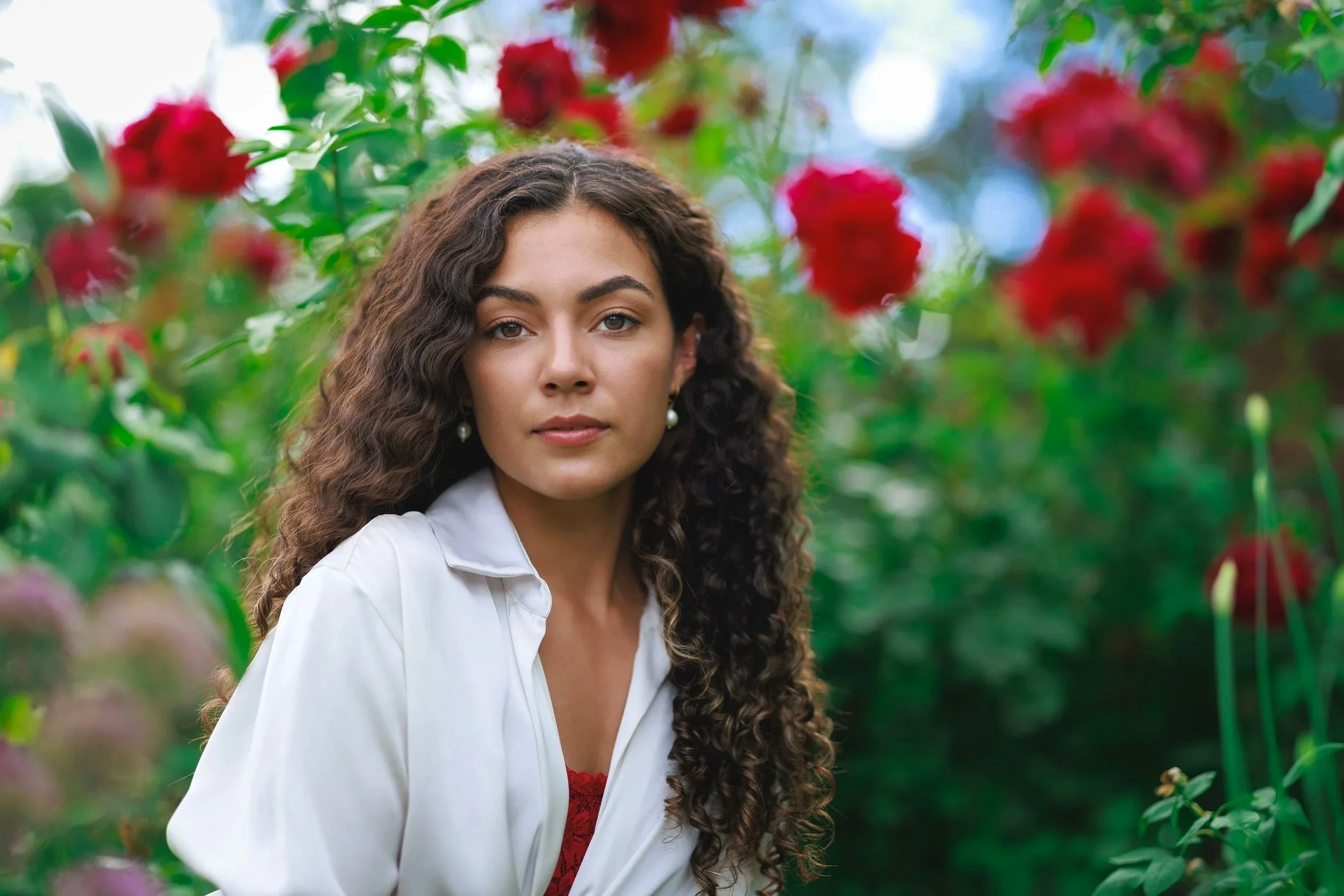 an editorial portrait photoshoot at the albuquerque botanic gardens