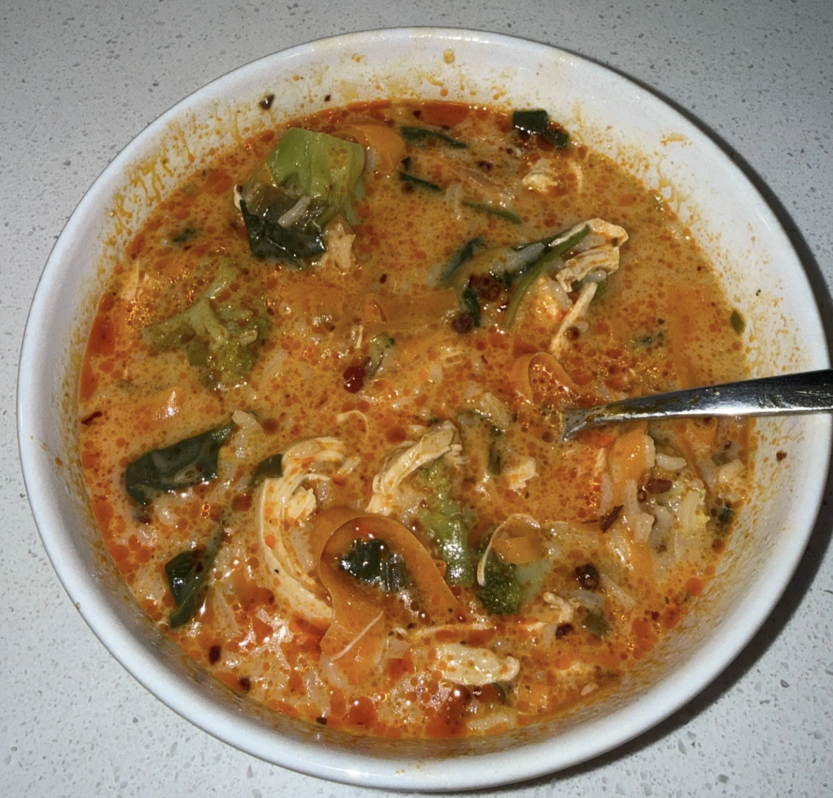 Thai Coconut Soup (high protein, high fibre, macro friendly)