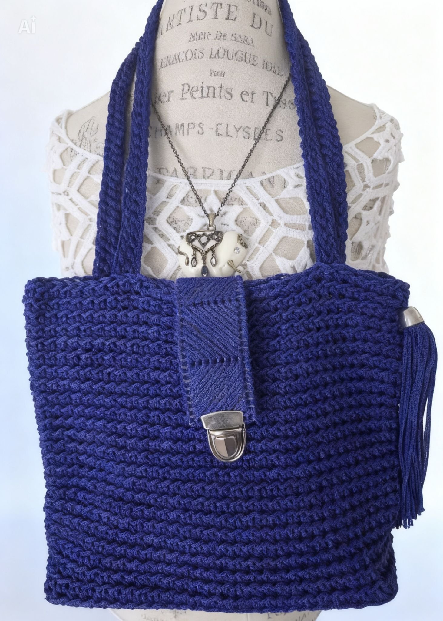 Royal Blue Artisan Tote
