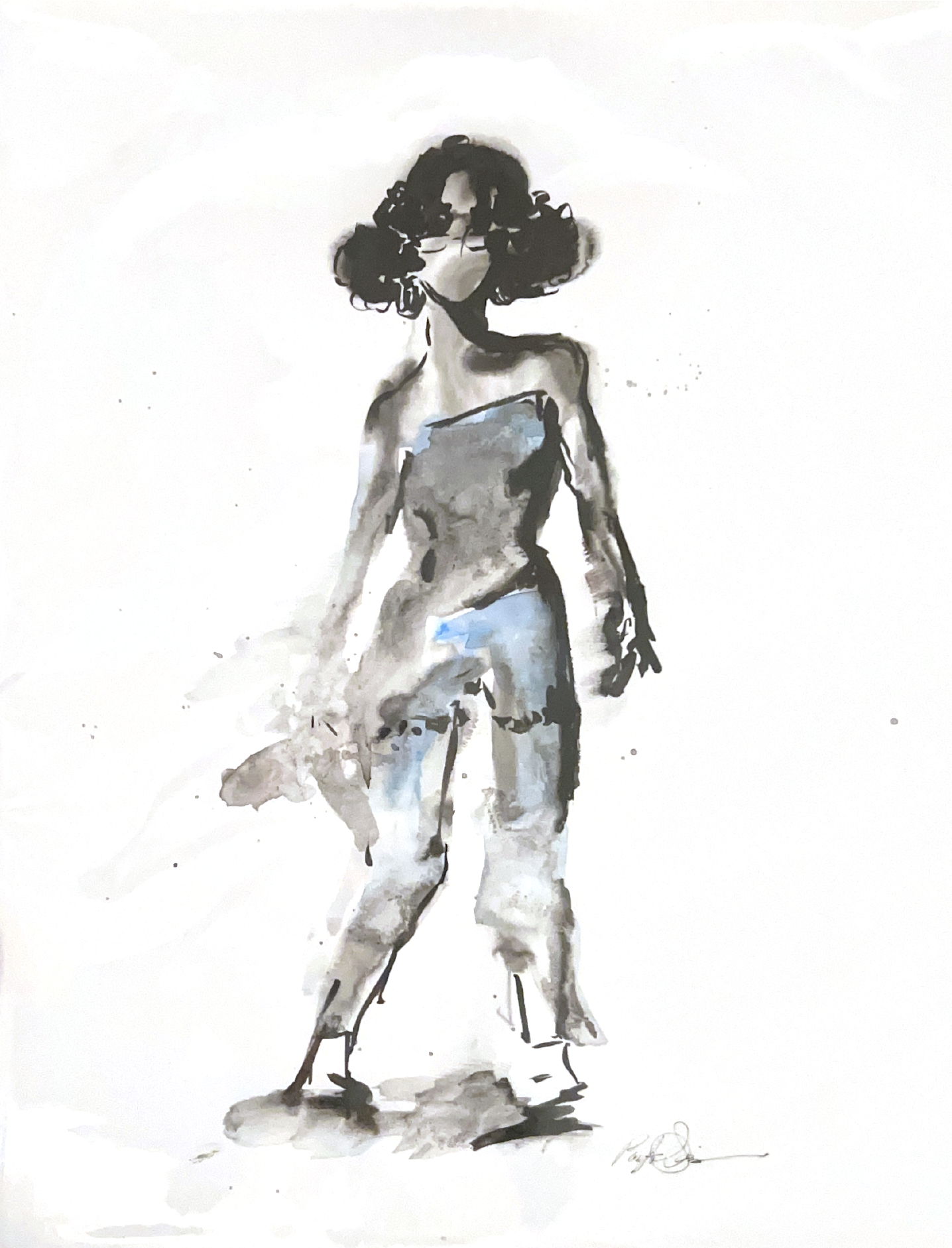 LIVE EVENT PAINTING: "Braided Bob Blue Gyal"       |         
Mo's Bar & Tribute to DJ Carlos Sanchez @Fort Greene, Brooklyn, 06/06/2026
|        
ink. watercolor, acrylic ink
|
[$165]