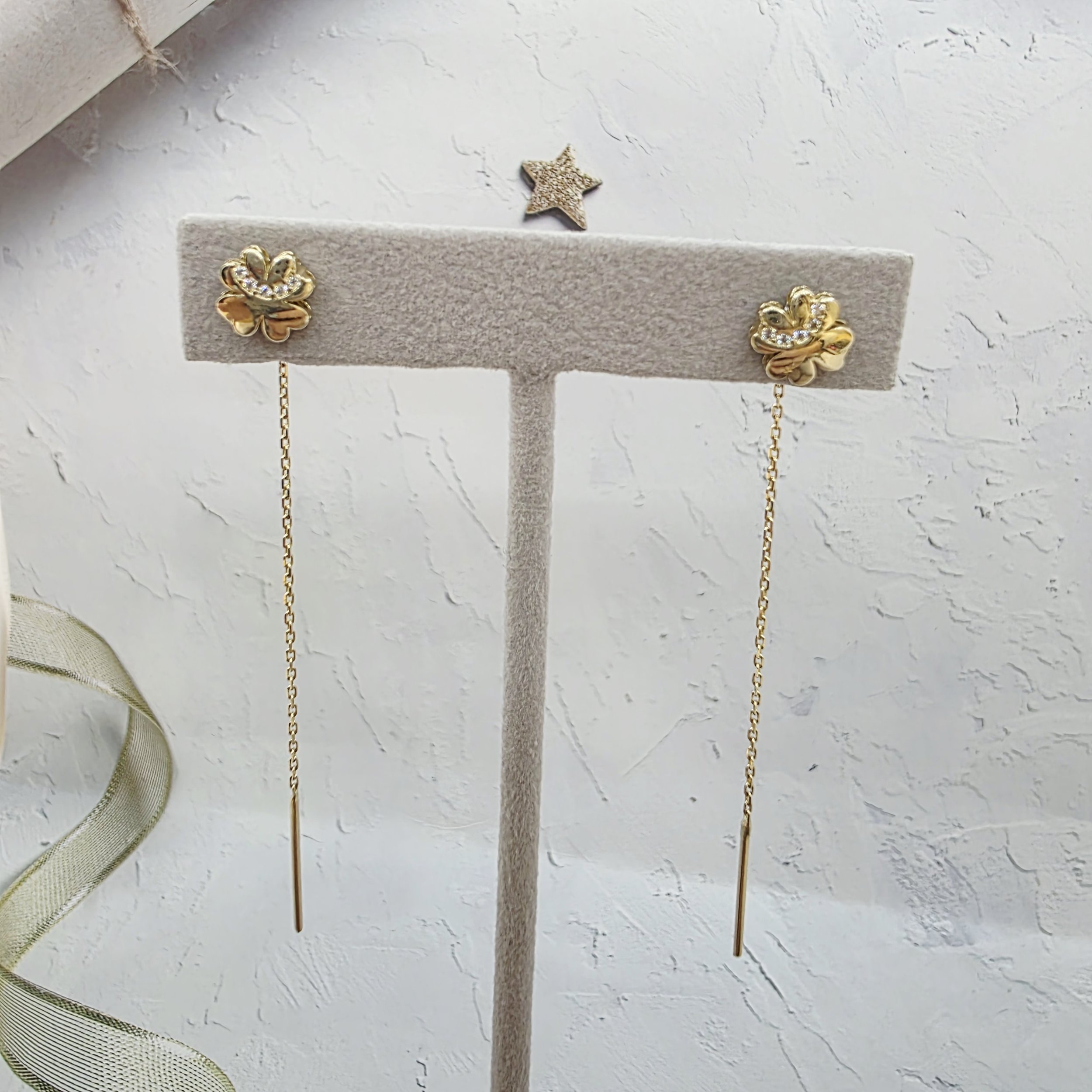14k Gold Earrings/ Cercei Aur 14k CL126
