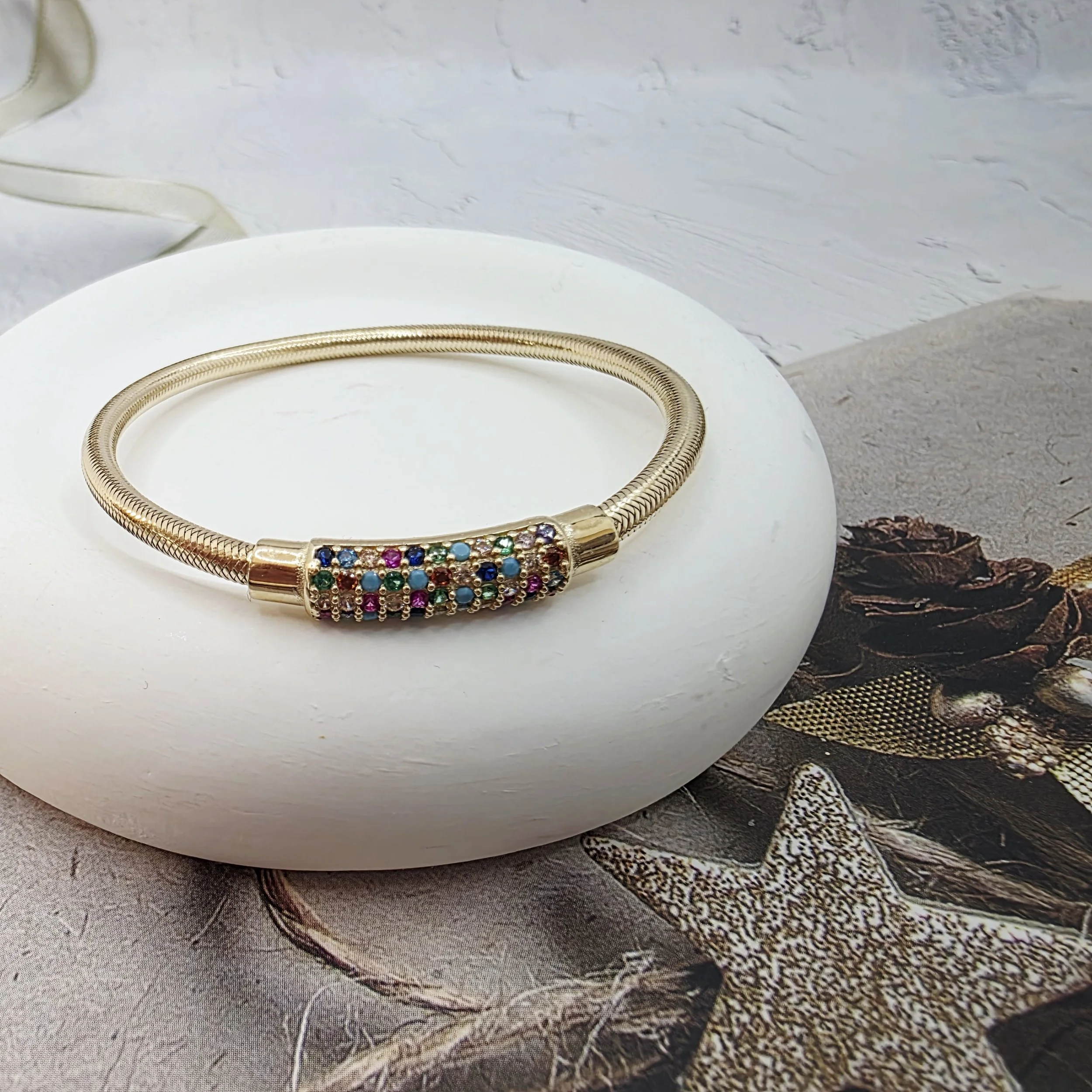 14K Gold Bangle/ Bratara Fixa Aur 14K BF63