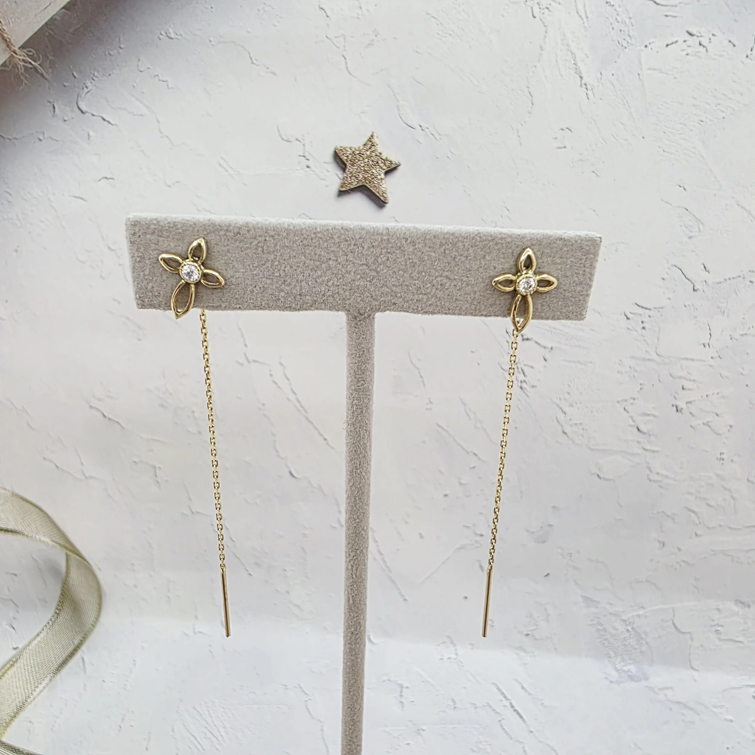 14k Gold Earrings/ Cercei Aur 14k CL122