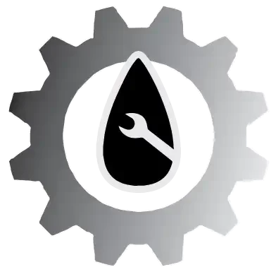 Icon of a gear with a central air conditioning or heating unit symbol emitting heat or cold.
