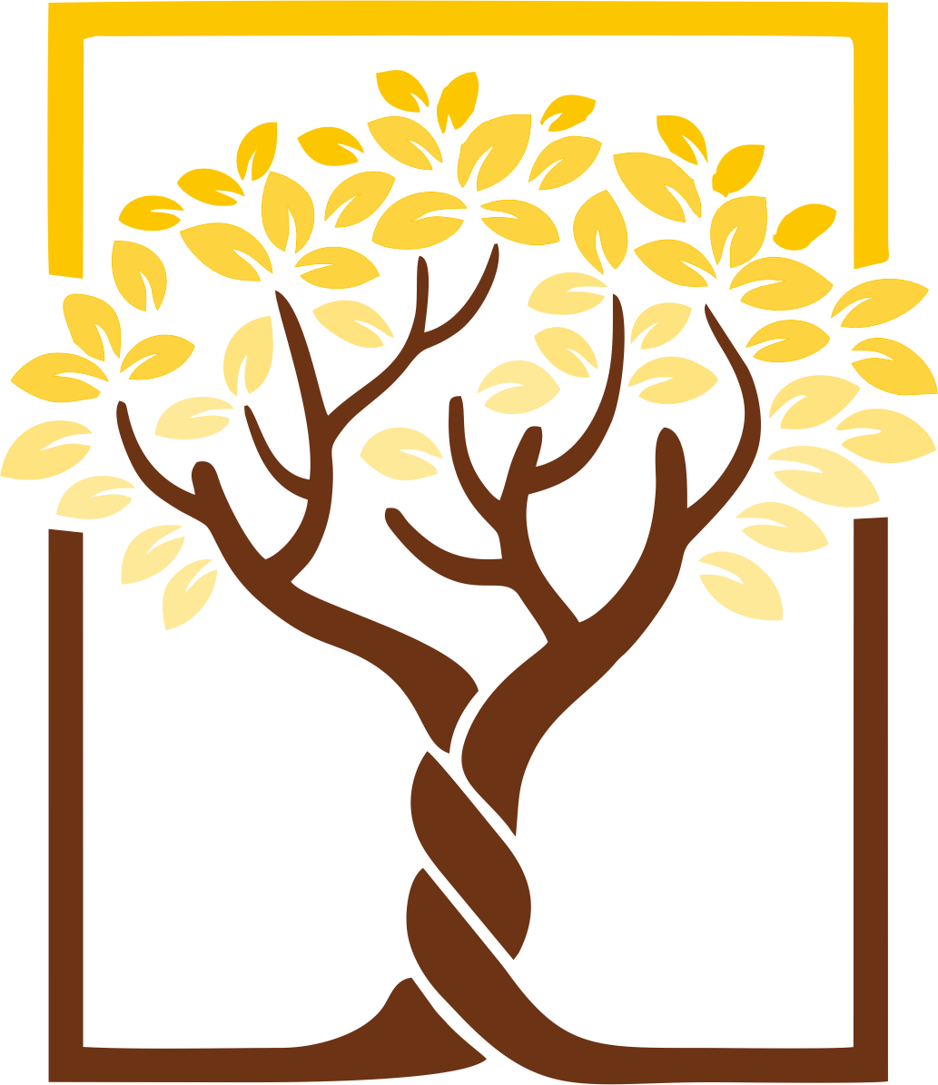 A stylized logo of a tree with brown trunk and branched, yellow leaves, enclosed within a rectangular border.