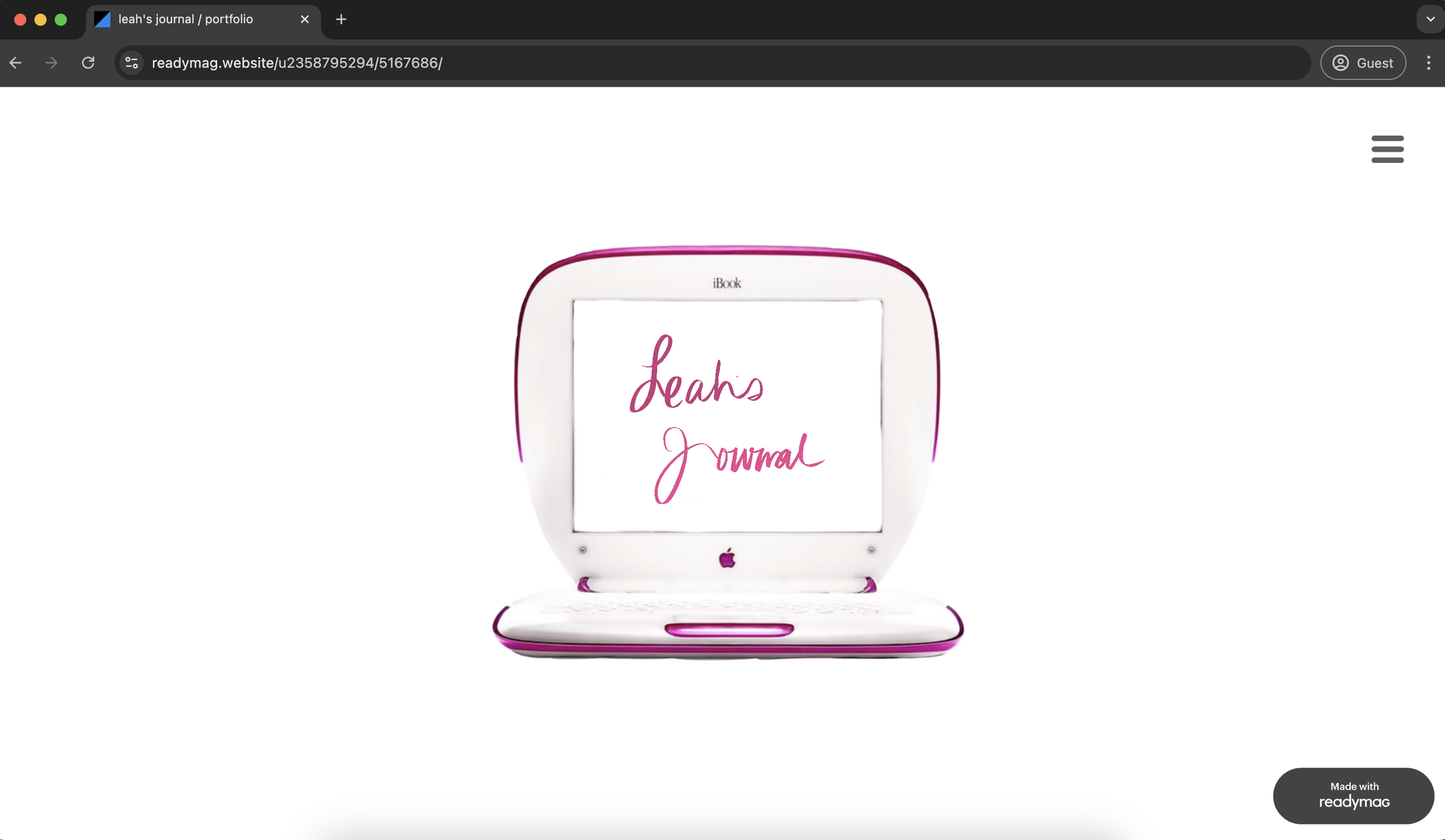 Leah Getz Portfolio website (Readymag)