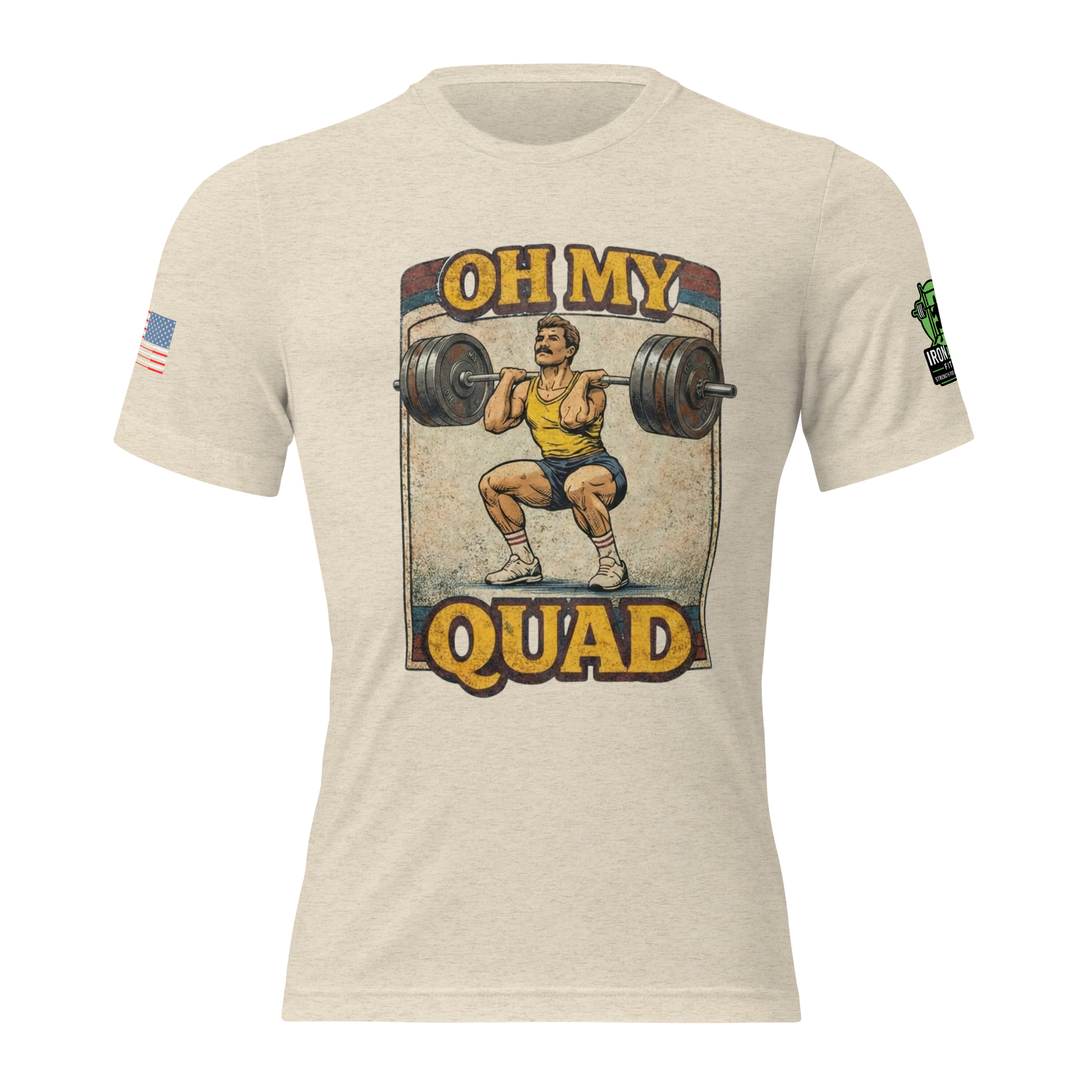 Oh My Quad | Funny Retro Weightlifting Shirt