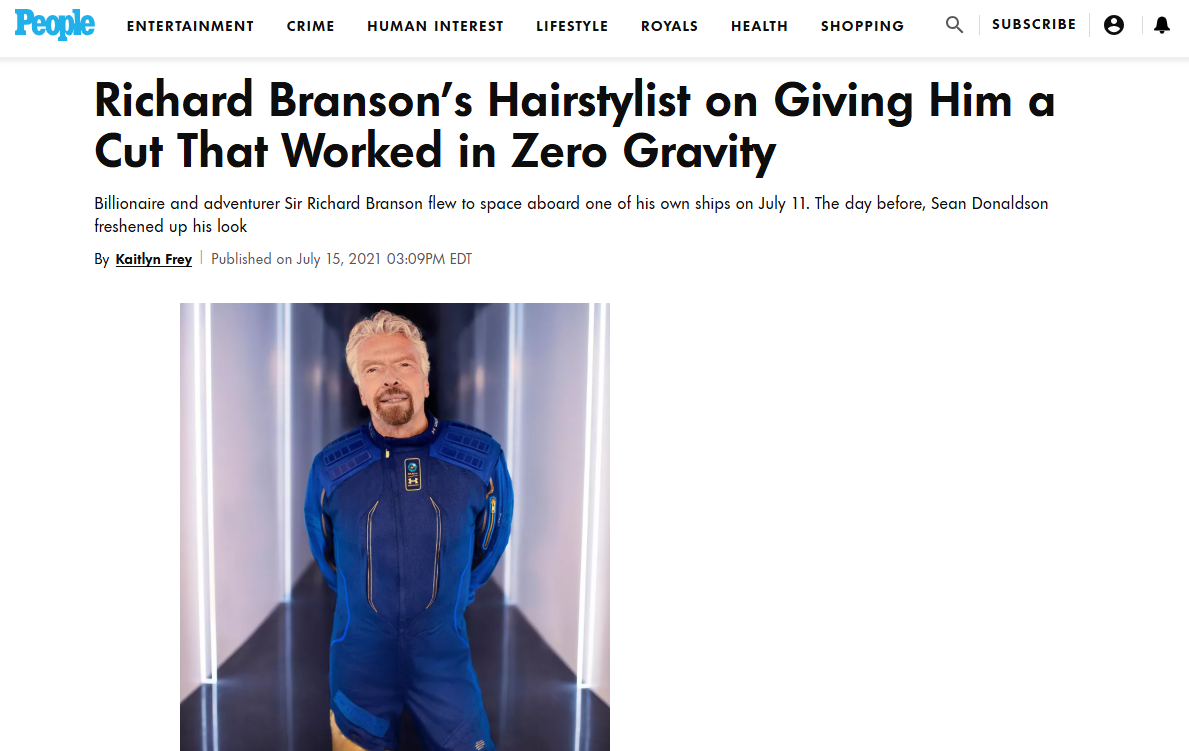 Richard Branson's Hairstylist on Giving Him a Cut That Worked in Zero Gravity&nbsp;