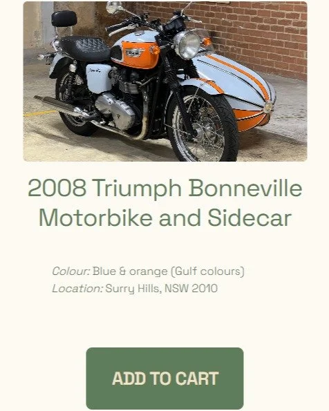 Retro lines, classic racing colours, and a sidecar that makes every ride feel like you&rsquo;re in a movie. 🏍️🔥
If your film or TV show needs proper sidecar vibes, you know where to find us. Listing live at picturevehicles.com.au.