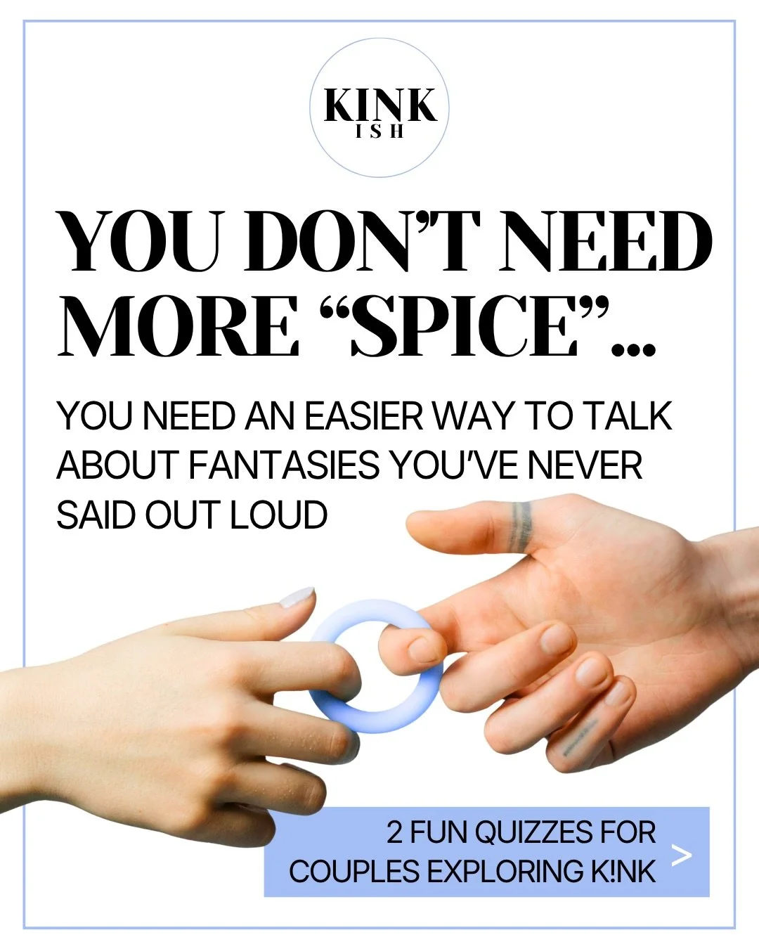 A lot of couples think they need more 🌶️spice🌶️ when what they actually need is better communication and emotional safety around desire.

I put together a blog with some of my favorite quizzes for helping couples explore fantasies and k!nks in a lo