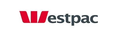 Westpac logo with red icon and black text