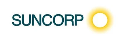 Suncorp logo with the company name and a yellow sun icon.